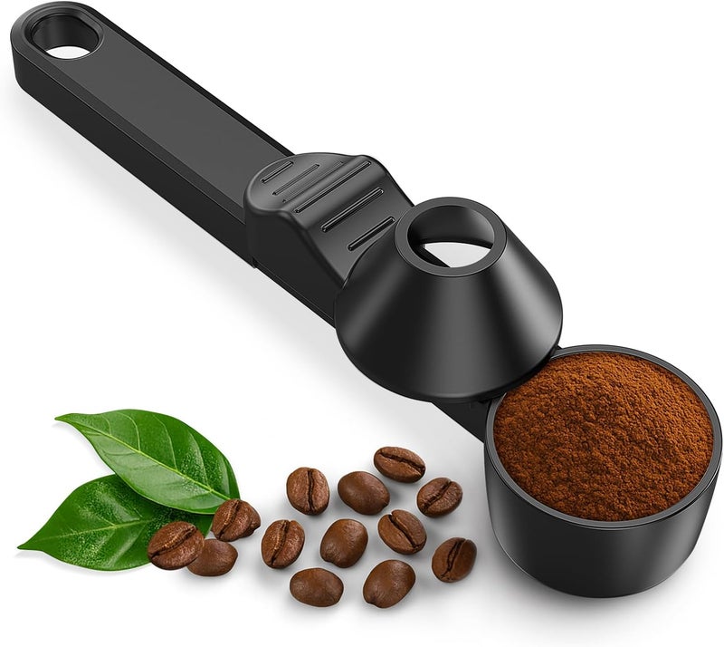 LimanChef Coffee Scoop & Funnel for Reusable K Cup Refillable Coffee Pods,Mess-Free Measuring Spoon 2 TBSP Capacity for Ground Coffee, Protein Powder & Tea, Funnel Design without Spilling(1, Black) - Image 1